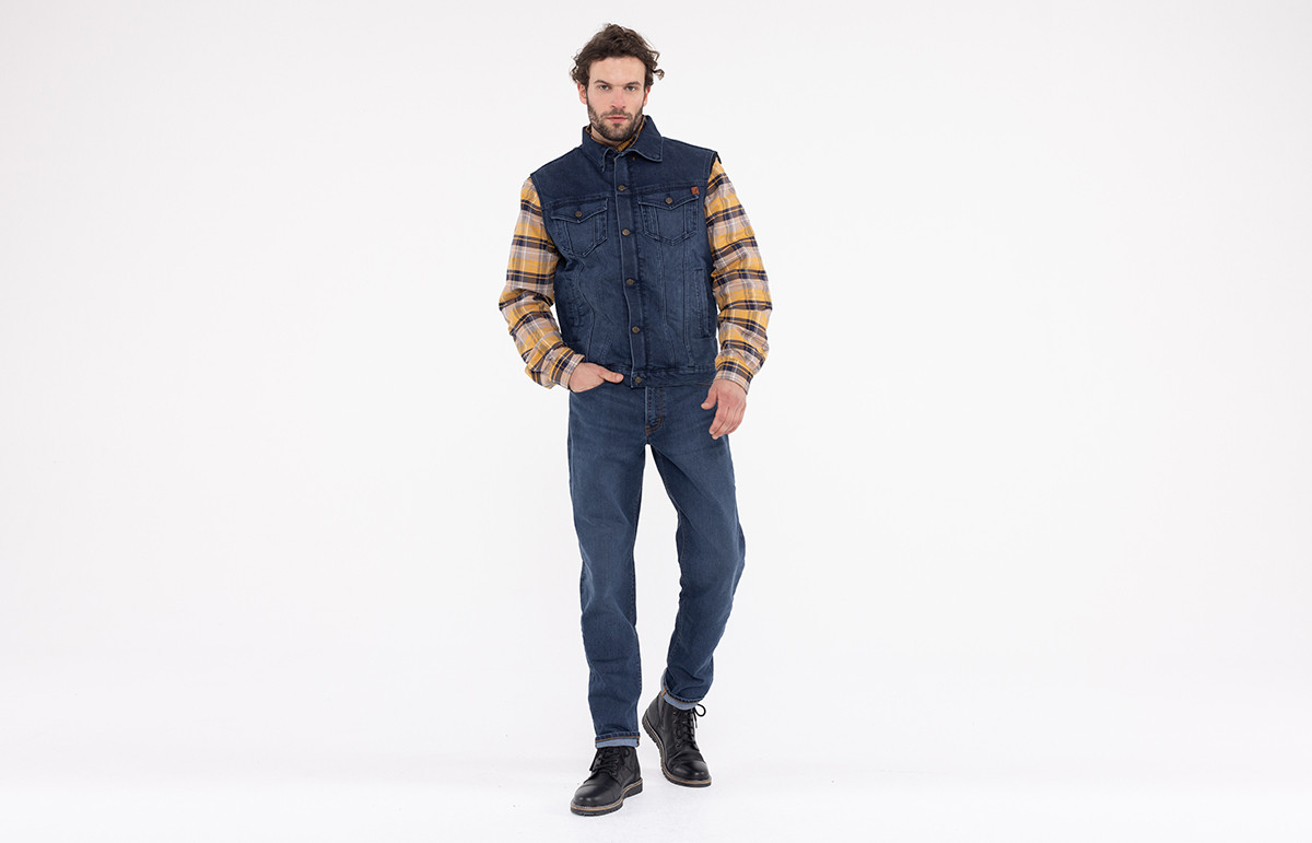 John Doe Жилет Trucker Denim Indigo