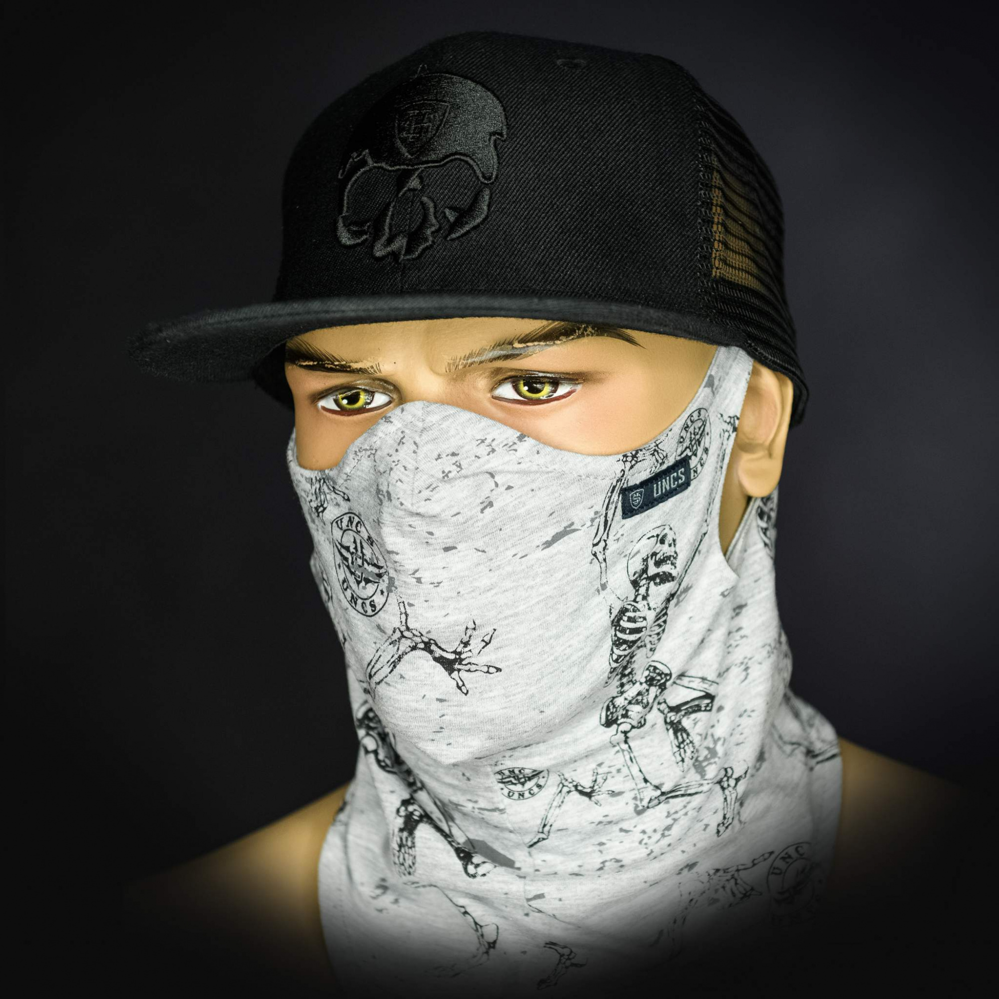 UNCS Маска бафф SHIELD NECK WARMER SKELETON Grey