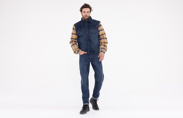 John Doe Жилет Trucker Denim Indigo