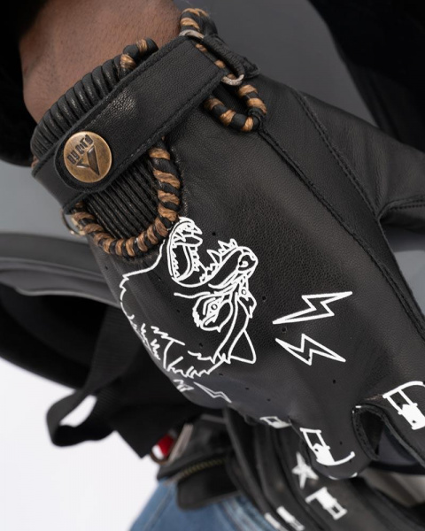 By City Перчатки SECOND SKIN tattoo II black 