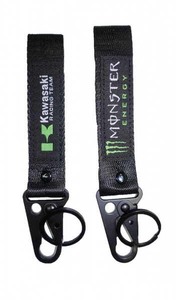 Лента для ключей короткая Kawasaki Monster черная